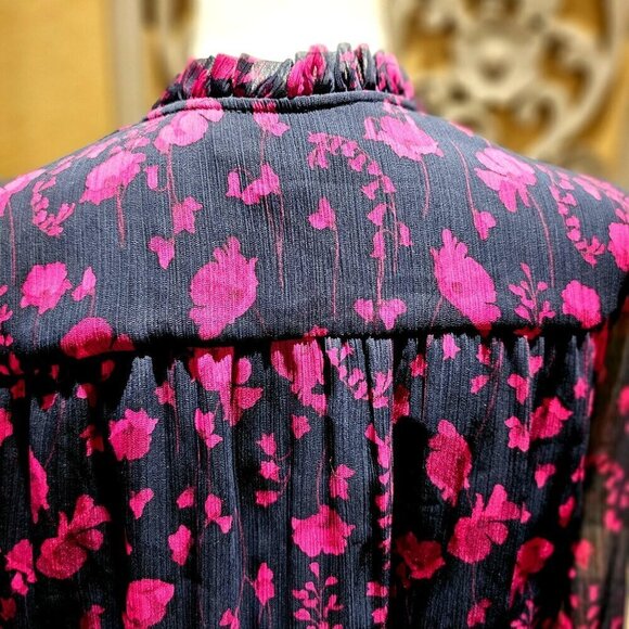 Tommy Hilfiger S 8 Margo Floral Chiffon Romantic Midi Silhouette Elegant Coastal - Picture 6 of 13